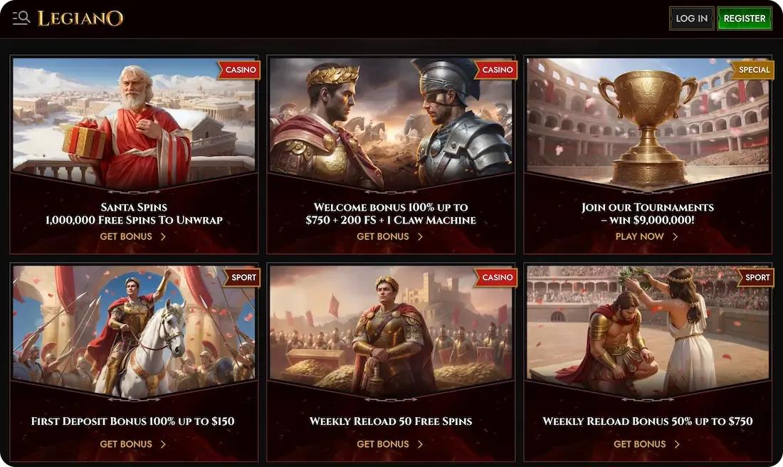 legiano casino bonus all